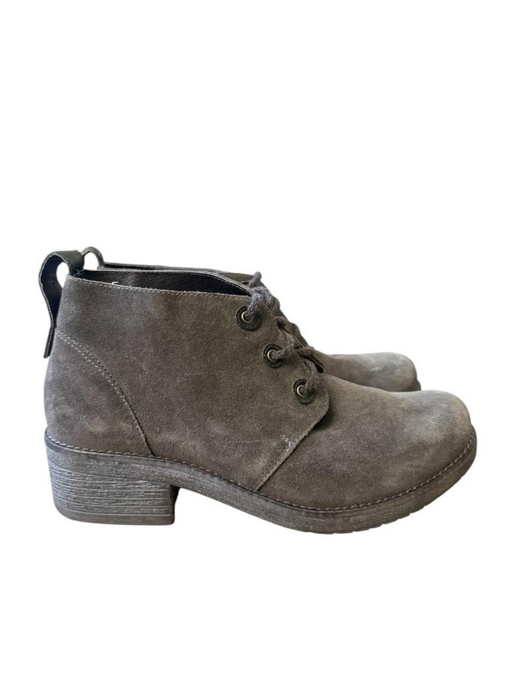 Naot Love Gray Suede Lace Up Ankle Boot Women size 40 US 9